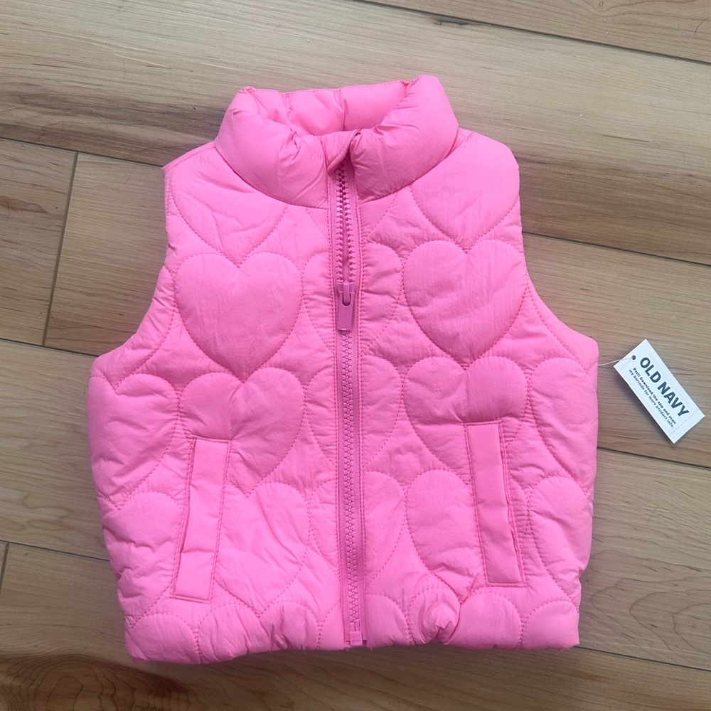 Old Navy Bright Pink Heart Patterned Kids Vest
